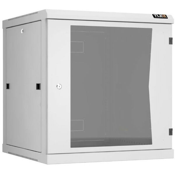 Шкафы и стойки: Настенный разборный шкаф TLK TWC-126060-R-G-GY 19", 12U, стеклянная дверь, Ш600хВ636хГ600мм, 2 пары монтажных направляющих, серый фотографии