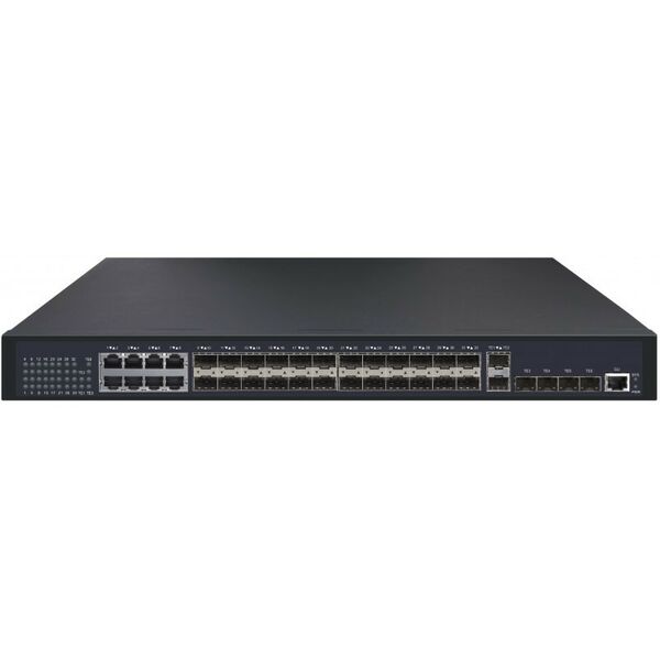 Купить Управляемый коммутатор Gigalink GL-SW-G301-38F L3, 24 порта 100/1000BaseX SFP, 8 портов 10/100/1000BaseT, 6 портов 1/10GE SFP+, Резервный БП (опция) в компании Зеон