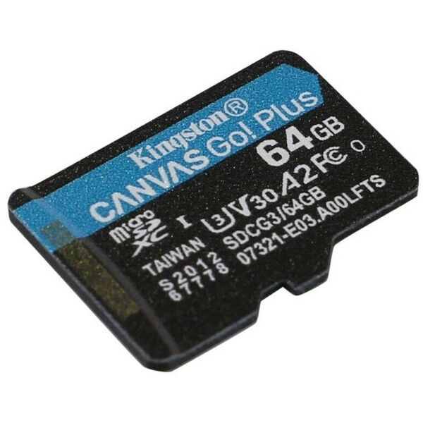 Secure Digital карты: microSDXC карта памяти Kingston 64Gb A2 V30 UHS-I U3 + microSD-->SD Adapter [SDCG3/64GB] фотографии