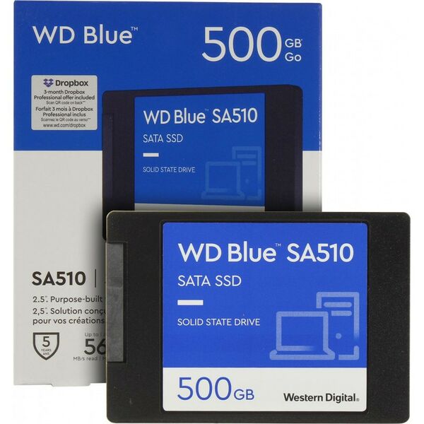 SSD-накопители: SSD-накопитель Western Digital 500 Gb Blue SA510 SATA 6Gb/s 2.5" TLC [WDS500G3B0A] фотографии