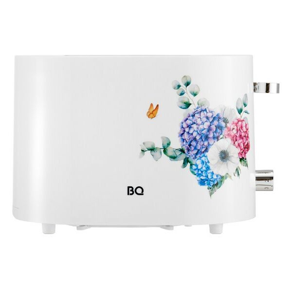 Тостеры: Тостер BQ T1003 белый с цветами фотографии