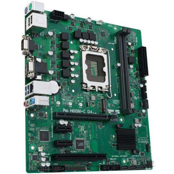 Материнские платы: Материнская плата Asus PRO H610M-C D4-CSM LGA1700 <H610> PCI-E Dsub+HDMI+DP GbLAN SATA MicroATX 2DDR4 (RTL) фотографии