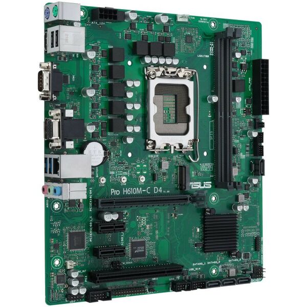 Купить Материнская плата Asus PRO H610M-C D4-CSM LGA1700 H610 PCI-E Dsub+HDMI+DP GbLAN SATA MicroATX 2DDR4 (RTL), изображение 3 в компании Зеон