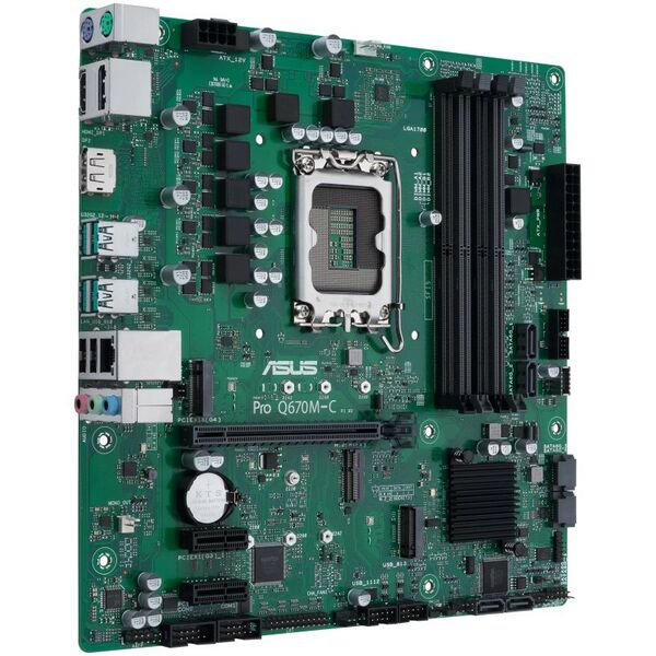 Материнские платы: Материнская плата Asus PRO Q670M-C-CSM LGA1700 <Q670> PCI-E HDMI+2xDP GbLANSATA MicroATX 4DDR5 (RTL) фотографии