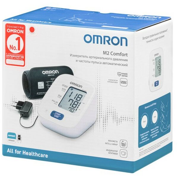 Диагностические приборы: Тонометр Omron M2 Comfort с адаптером фотографии