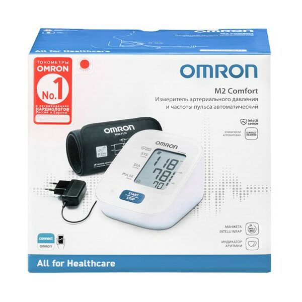 Диагностические приборы: Тонометр Omron M2 Comfort с адаптером фотографии