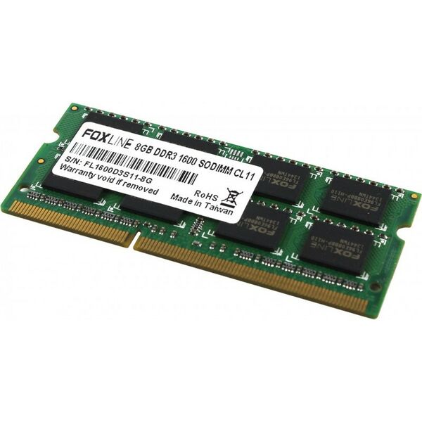 Память для ноутбуков: Модуль памяти Foxline 8GB SODIMM 1600 DDR3 CL11 [FL1600D3S11-8G] фотографии