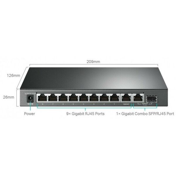 Коммутаторы, маршрутизаторы, межсетевые экраны: Коммутатор TP-Link TL-SG1210MPE 2UTP 1000Mbps+8UTP 1000Mbps PoE+ фотографии
