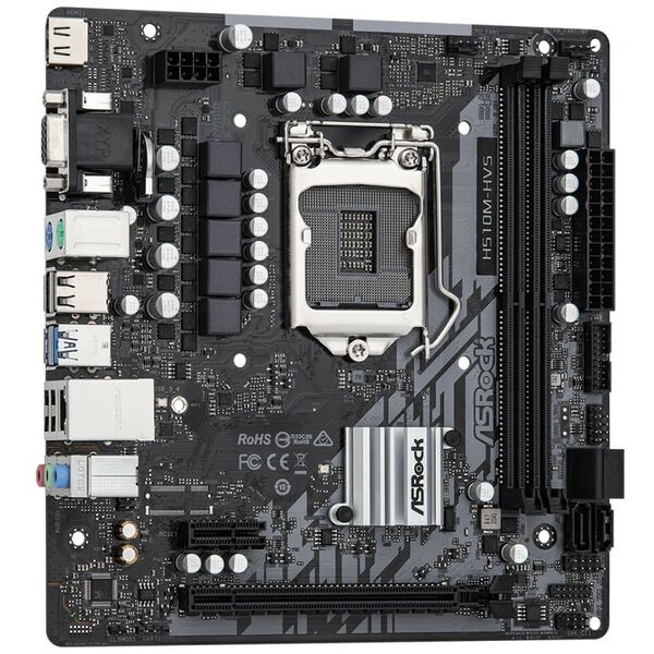 Материнские платы: Материнская плата ASRock H510M-HVS R2.0 LGA1200 <H510> PCI-E Dsub+HDMI GbLAN SATA MicroATX 2DDR4 (RTL) фотографии