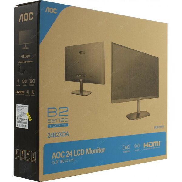 Мониторы: ЖК-монитор AOC 24B2XDA Black 23.8" LCD, 1920x1080, D-Sub, DVI, HDMI фотографии