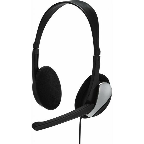 Наушники и гарнитуры: Наушники с микрофоном накладные Hama Essential HS-P100 черный, 2м, оголовье [139900] фотографии