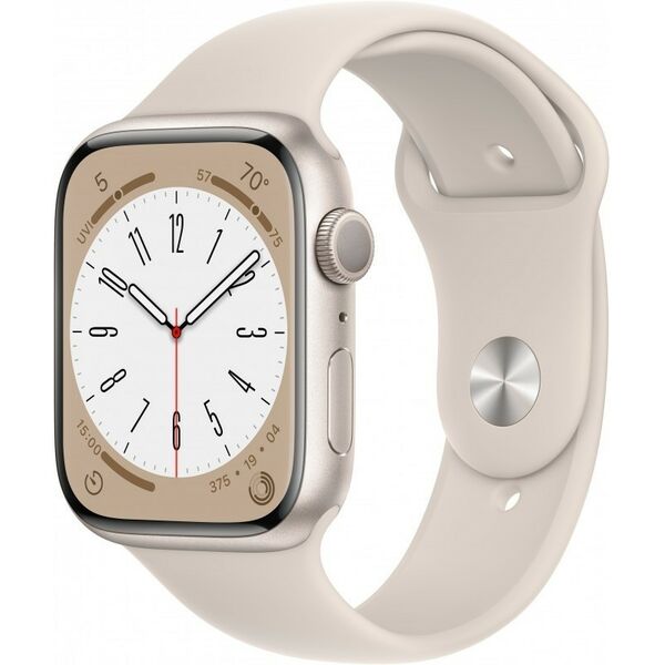 Умные часы: Смарт-часы Apple Watch 8 GPS Starlight Aluminum Case with with Starlight Sport Band 45mm L [MNUQ3LL/A] фотографии