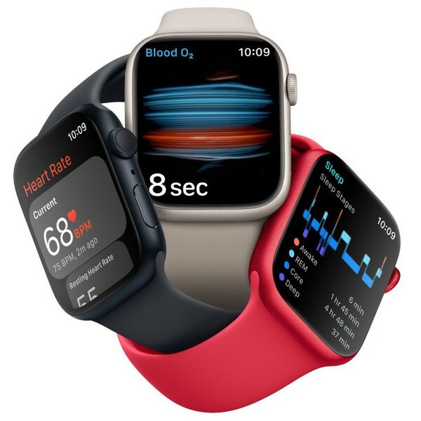 Умные часы: Смарт-часы Apple Watch 8 GPS Starlight Aluminum Case with with Starlight Sport Band 45mm L [MNUQ3LL/A] фотографии