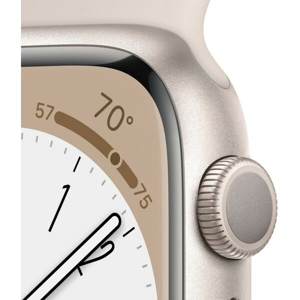 Умные часы: Смарт-часы Apple Watch 8 GPS Starlight Aluminum Case with with Starlight Sport Band 45mm L [MNUQ3LL/A] фотографии