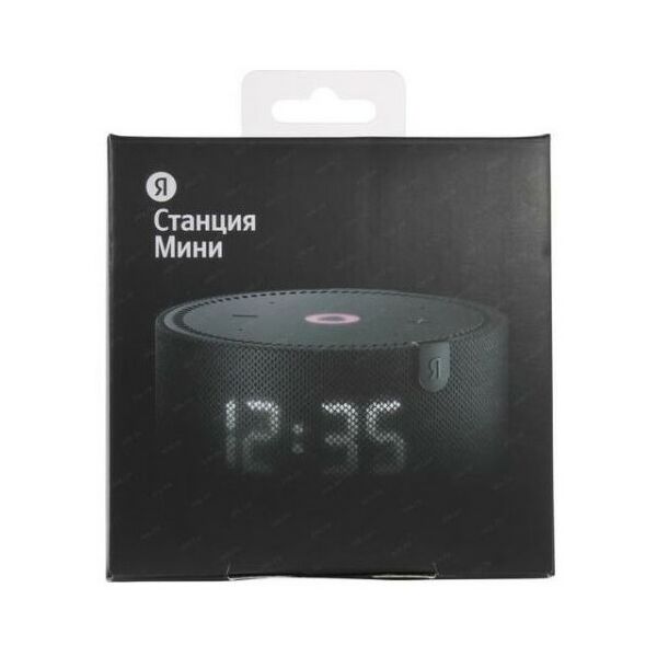 Колонки: Умная колонка Яндекс Станция Мини 2 Black 10W, WiFi, Bluetooth5.0, часы, голосовой помощник Алиса [YNDX-00020K] фотографии