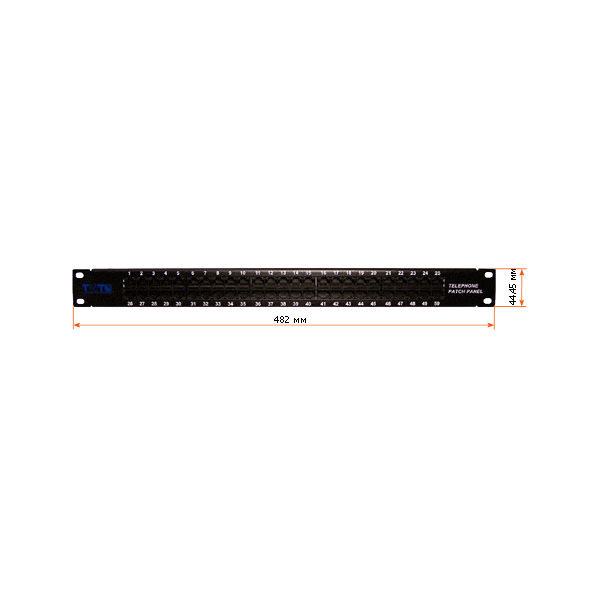 Купить Патч-панель Lanmaster TWT-PP50TEL45 19" 1U 50xRJ45 UTP, изображение 2 в компании Зеон