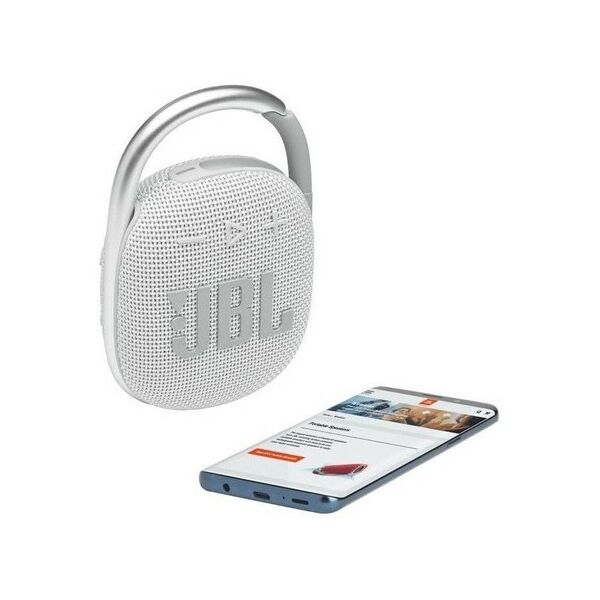 Колонки: Портативная колонка JBL CLIP 4 White [JBLCLIP4WHT] фотографии