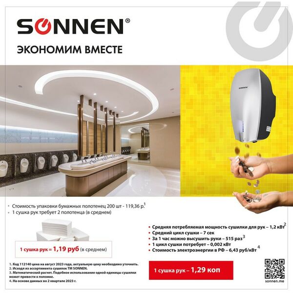 Сушилки для рук, антисептики и дезинфекция: Сушилка для рук SONNEN HD-M789G энергоэффективная [607221] фотографии