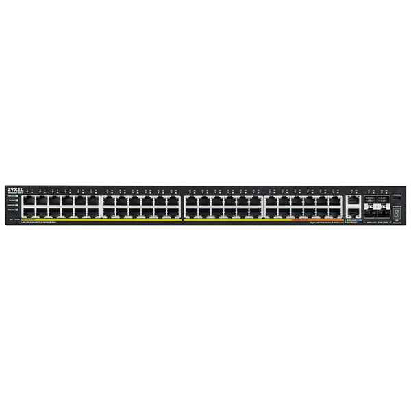 Купить Коммутатор ZyXEL XGS2220-54FP-EU0101F L3, 19", 48xRJ-45: 1G PoE+ (8 of them PoE++), 2xRJ-45: 1/2.5/5/10G PoE++, 4xSFP+, 960W PoE budget, standalone/cloud management, изображение 2 в компании Зеон