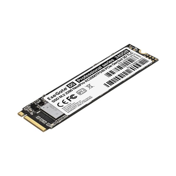 Купить Накопитель SSD Exegate 240GB NextPro M.2 2280 PCIe Gen3x4 NVMe 3D TLC [EX282318RUS] в компании Зеон