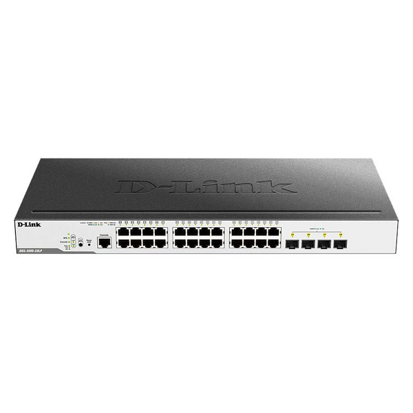 Купить Коммутатор D-link DGS-3000-28LP/B1A Managed L2 Switch 24x1000Base-T PoE, 4x1000Base-X SFP, PoE Budget 193W, Surge 6KV, CLI, RJ45 Console, RPS, Dying Gasp, изображение 2 в компании Зеон