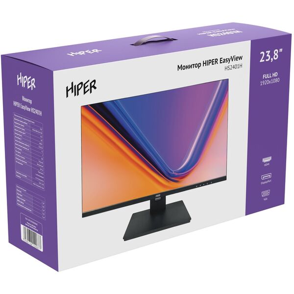 Купить Монитор Hiper EasyView HS2401H 23.8", IPS, LED, 16:9, HDMI, матовая, 1920x1080, VGA, DP FHD, черный, 4.45кг [HS2401VDH75H], изображение 18 в компании Зеон