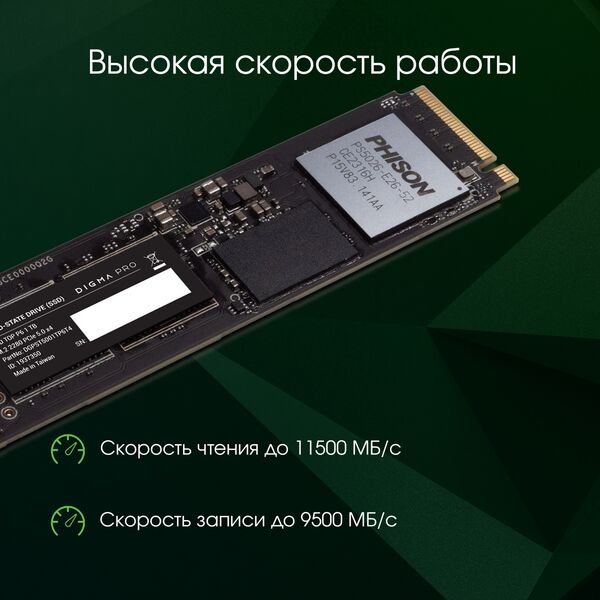 Купить SSD-накопитель Digma Pro 1Tb Top P6 PCIe 5.0 x4 M.2 2280 [DGPST5001TP6T4], изображение 10 в компании Зеон