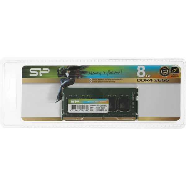 Купить Модуль памяти Silicon Power 8Gb DDR4 2666MHz PC4-21300 CL19 SO-DIMM 260-pin 1.2В single rank RTL [SP008GBSFU266B02] в компании Зеон