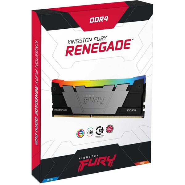 Купить Память Kingston Fury Renegade RGB Gaming 16Gb Kit 2x8Gb DDR4 3600MHz PC4-28800 CL16 DIMM 288-pin 1.35В kit dual rank с радиатором RTL [KF436C16RB2AK2/16], изображение 3 в компании Зеон