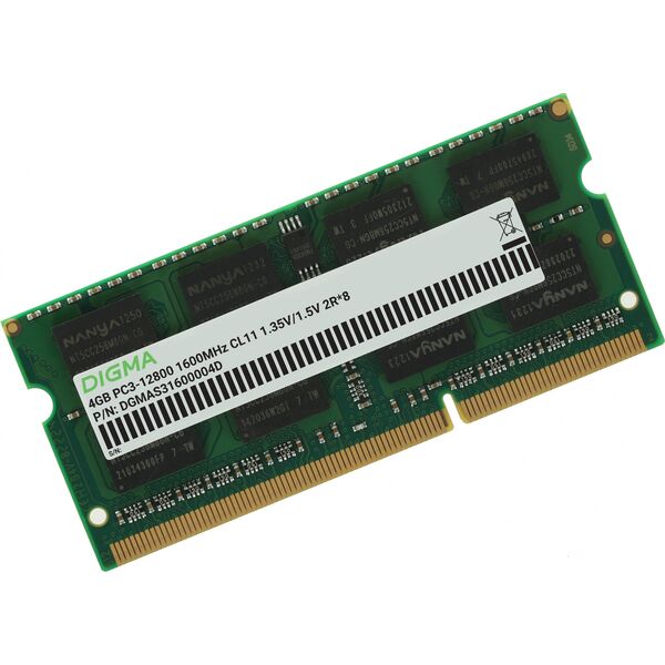 Купить Память Digma 4Gb DDR3L 1600MHz PC3-12800 CL11 SO-DIMM 204-pin 1.35В dual rank RTL [DGMAS31600004D], изображение 2 в компании Зеон