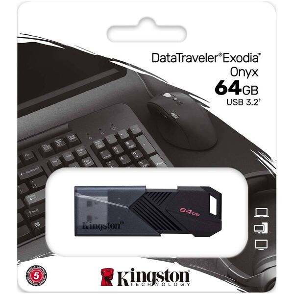 Купить Флеш-диск Kingston DataTraveler Exodia Onyx 64Gb USB3.2 черный [DTXON/64GB], изображение 3 в компании Зеон