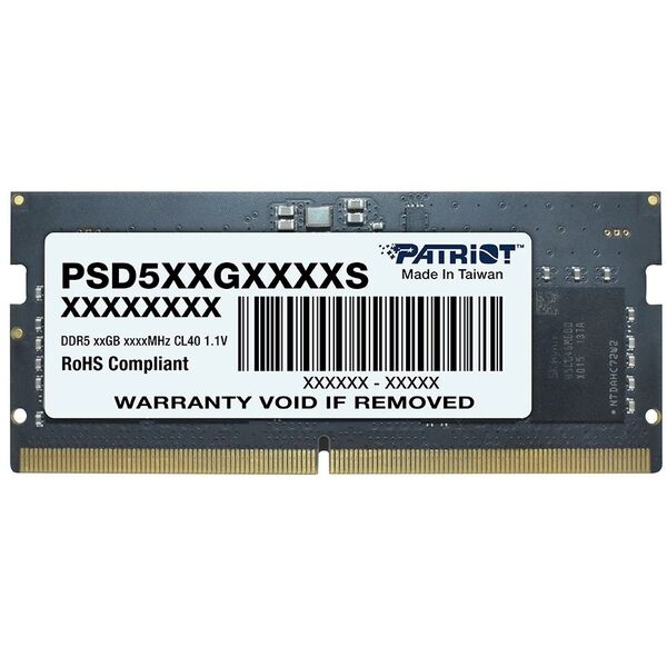 Купить Модуль памяти Patriot 8Gb DDR5 4800MHz PC5-38400 CL40 SO-DIMM 260-pin 1.1В single rank RTL [PSD58G480041S] в компании Зеон