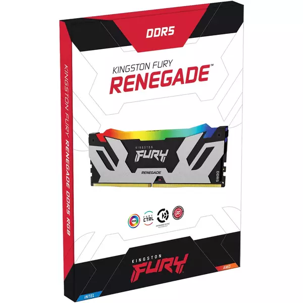 Купить Оперативная память Kingston Fury Renegade XMP RGB Gaming 48Gb Kit 2x24Gb DDR5 7200MHz PC5-57600 CL38 DIMM 288-pin 1.45В kit single rank с радиатором RTL [KF572C38RSAK2-48], изображение 2 в компании Зеон