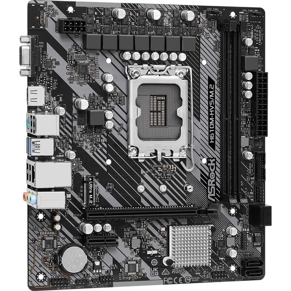 Купить Материнская плата ASRock H610M-HVS/M.2 R2.0 Soc-1700 Intel H610 2xDDR4 mATX AC97 8ch(7.1) GbLAN+VGA+HDMI, изображение 3 в компании Зеон