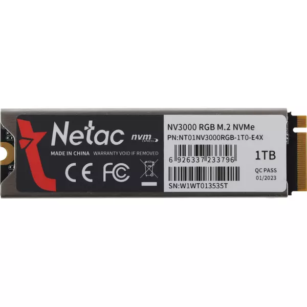 Купить SSD-накопитель Netac 1Tb NV3000 RGB PCIe 3.0 x4 M.2 2280 [NT01NV3000RGB-1T0-E4X], изображение 3 в компании Зеон