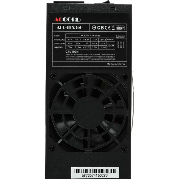 Купить Блок питания Accord ACC-TFX350 TFX 350W 24pin 80mm fan 3xSATA, изображение 3 в компании Зеон