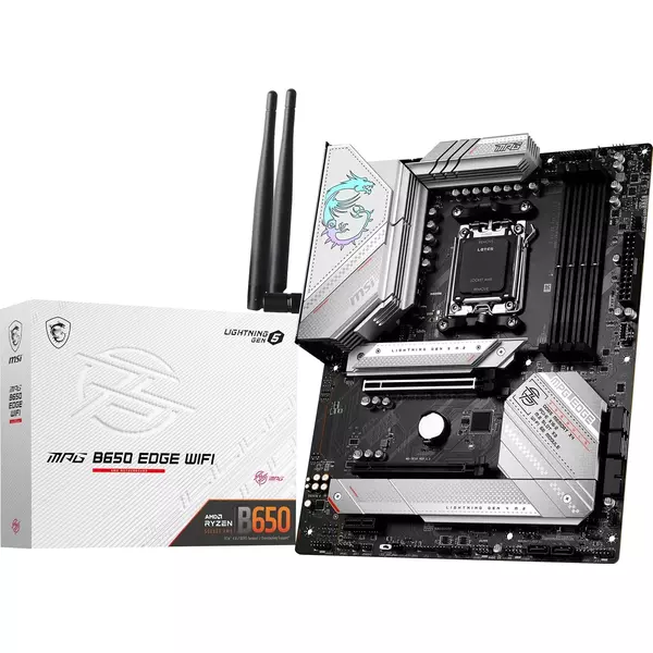 Купить Материнская плата MSI MPG B650 EDGE WIFI AM5 AMD B650 4xDDR5 ATX AC97 8ch(7.1) 2.5Gg RAID+HDMI+DP, изображение 2 в компании Зеон