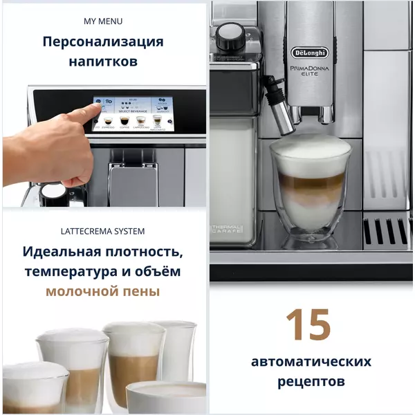 Купить Кофемашина DeLonghi ECAM650.75.MS 1450Вт серебристый, изображение 6 в компании Зеон