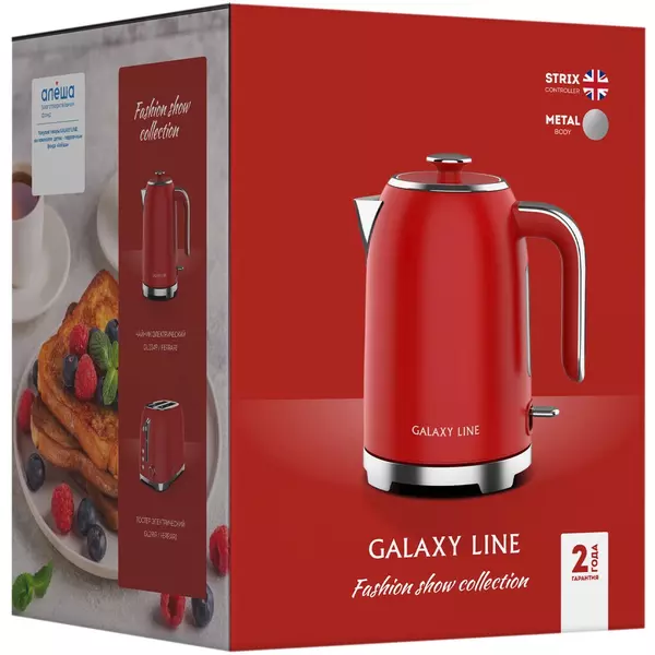 Купить Чайник Galaxy Line GL0349 1.7л. 2200Вт красный корпус: нерж.сталь, изображение 8 в компании Зеон