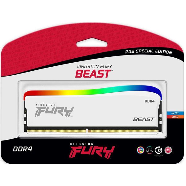 Купить Оперативная память Kingston Fury Beast RGB 8Gb DDR4 3200MHz Gaming PC4-25600 CL16 DIMM 288-pin 1.35В single rank с радиатором RTL [KF432C16BWA/8], изображение 3 в компании Зеон