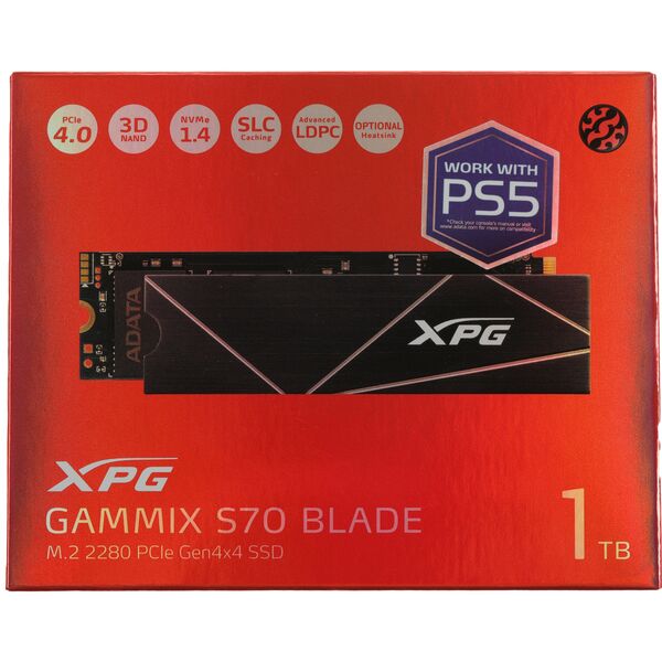 Купить SSD-накопитель AData 1Tb XPG Gammix S70 Blade PCIe 4.0 x4 M.2 2280 [AGAMMIXS70B-1T-CS], изображение 5 в компании Зеон