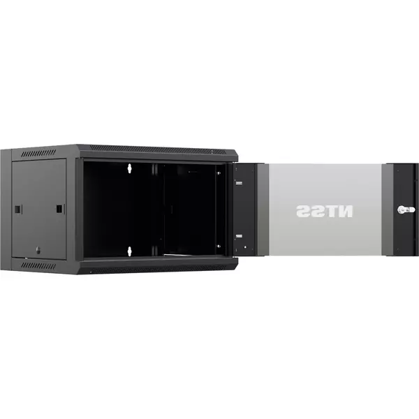 Купить Шкаф коммутационный настенный NTSS NTSS-W12U6045GS-BL 12U 570x450мм пер.дв.стекл 60кг черный 350мм 22.2кг 220град. 635мм IP20 сталь, изображение 5 в компании Зеон