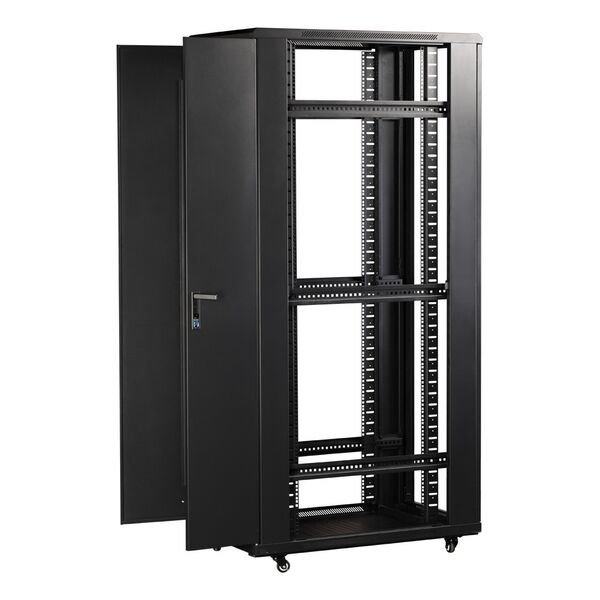 Купить Шкаф коммутационный напольный Lanmaster TWT-CBB-27U-6X6-G1 27U 600x600мм пер.дв.стекл задн.дв.спл.стал.лист 2-хст. 2 бок.пан. 800кг черный IP20, изображение 10 в компании Зеон