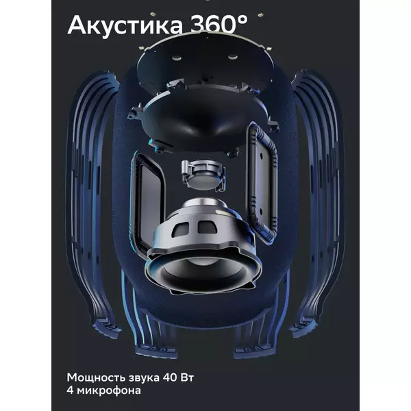 Купить Умная колонка Sber Boom Салют синий 40W 1.0 BT/Wi-Fi [SBDV-00090B], изображение 11 в компании Зеон