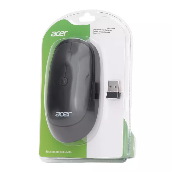 Купить Мышь Acer OMR137 черный оптическая 1600dpi беспров. USB 3but [ZL.MCEEE.01K], изображение 9 в компании Зеон