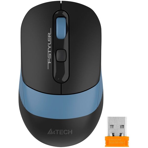 Купить Мышь A4-Tech Fstyler FB10CS ASH BLUE черный/синий оптическая 2000dpi silent беспров. BT/Radio USB 4but, изображение 2 в компании Зеон