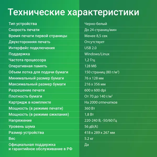 Купить Принтер лазерный Digma DHP-2401 A4 белый, изображение 19 в компании Зеон