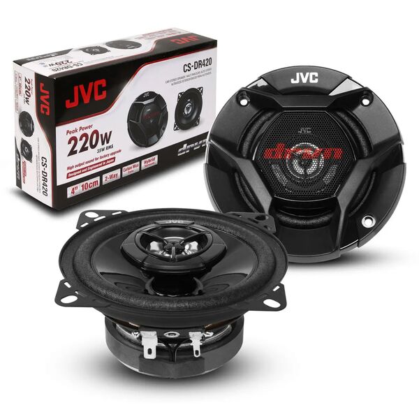 Купить Колонки автомобильные JVC CS-DR420 220Вт 88дБ 4Ом 10см (4дюйм) 2 шт коаксиальные двухполосные в компании Зеон