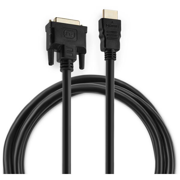 Купить Кабель аудио-видео BURO HDMI (m)/DVI-D (Dual Link) (m) 1.8м. позолоч.конт. черный [BHP RET HDMI_DVI18], изображение 2 в компании Зеон