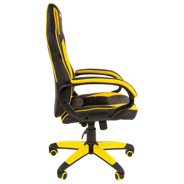 Стулья и кресла: Кресло компьютерное Brabix Blaze GM-162 TW/экокожа, черное/желтое [7083507] фотографии